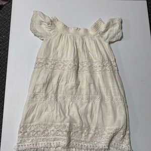 Off shoulder cream dress